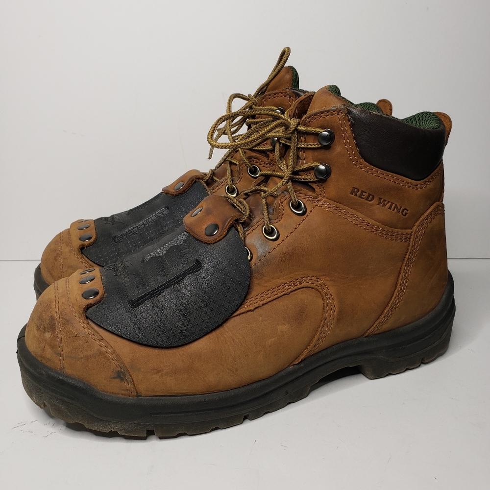 RED WING 4456 Leather Safety Toe Metatarsal Guard EH Work Boots SZ US 10 D EUC